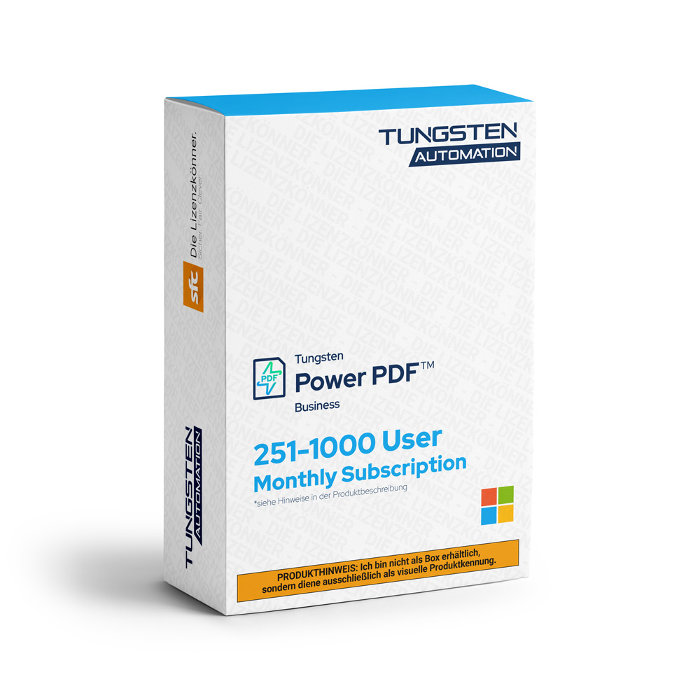 Tungsten SCMP Power PDF Business 251-1000 User WIN 1M/1M